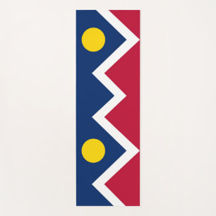 Patriotic Yoga Mats with flag of Denver City, USA