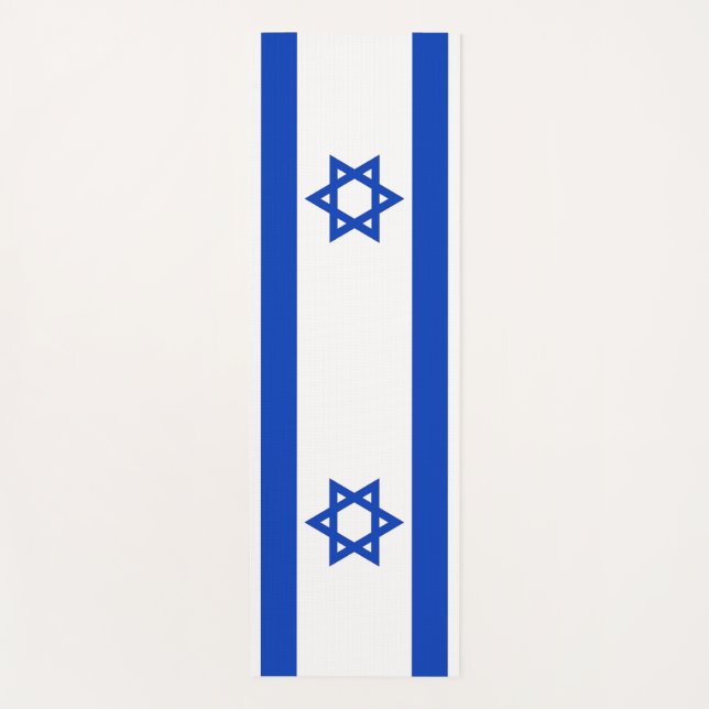 Patriotic Yoga Mats with flag of Israel (Front)