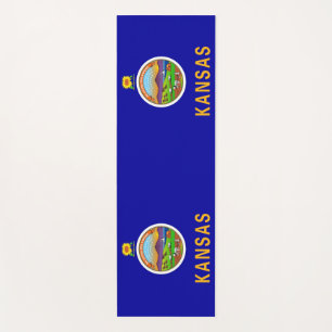 Patriotic Yoga Mats with flag of Kansas, USA