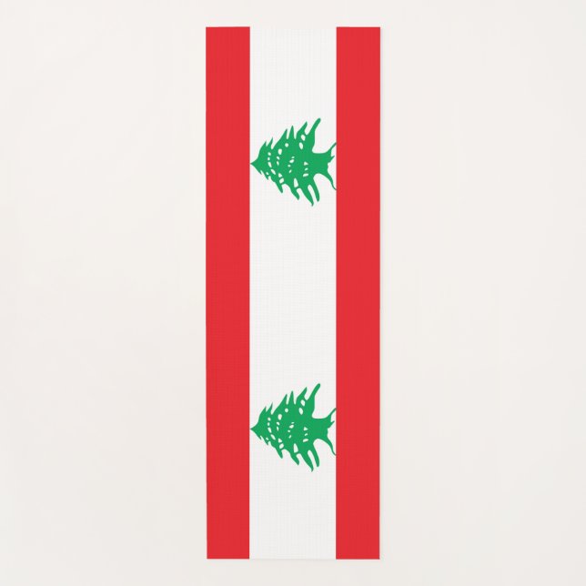 Patriotic Yoga Mats with flag of Lebanon (Front)