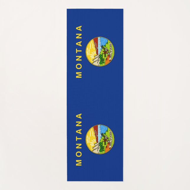 Patriotic Yoga Mats with flag of Montana (Front)