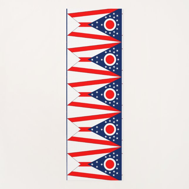 Patriotic Yoga Mats with flag of Ohio, USA (Front)