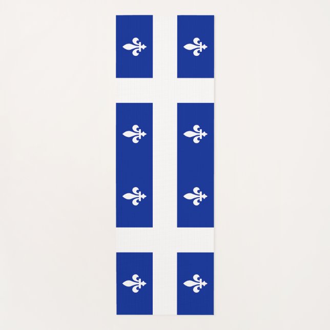Patriotic Yoga Mats with flag of Quebec, Canada (Front)
