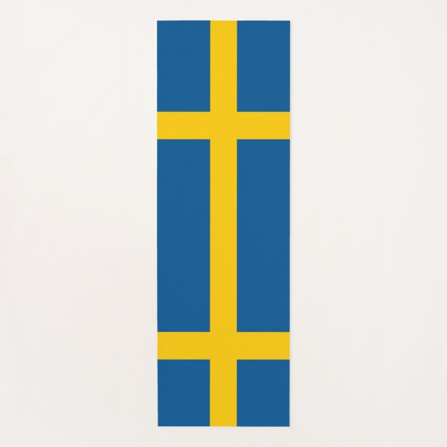 Patriotic Yoga Mats with flag of Sweden (Front)