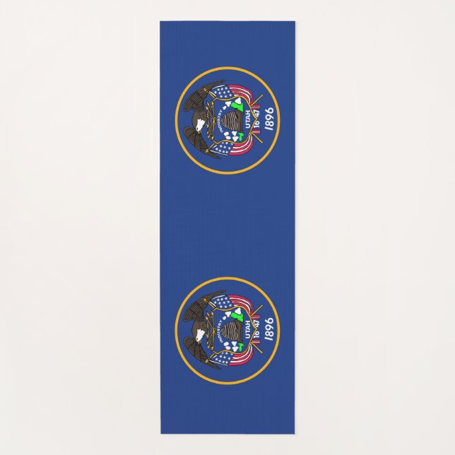 Patriotic Yoga Mats with flag of Utah (Front)