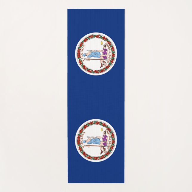 Patriotic Yoga Mats with flag of Virginia, USA (Front)