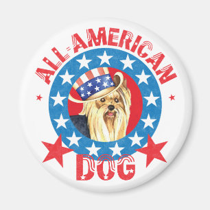 Patriotic Yorkie Magnet