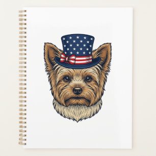Patriotic Yorkshire Terrier Vintage Planner