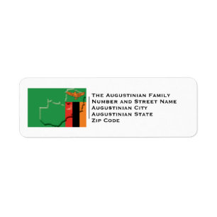 Patriotic   ZAMBIA FLAG Return Address Label