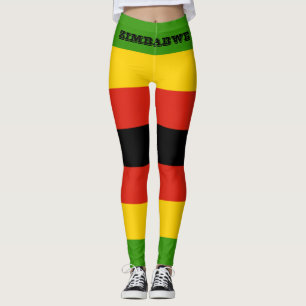 Patriotic Zimbabwe flag Africa Leggings
