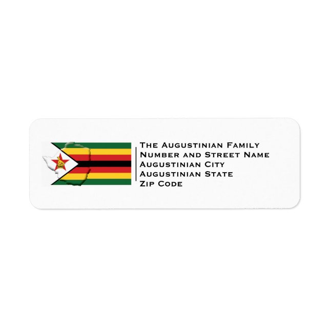 Patriotic | ZIMBABWE FLAG Return Address Label (Front)