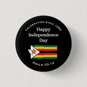 Patriotic ZIMBABWE INDEPENDENCE 3 Cm Round Badge