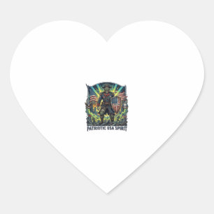 Patriotic Zombie Patriot General Zombie Apocalypse Heart Sticker