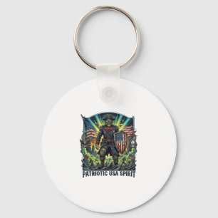 Patriotic Zombie Patriot General Zombie Apocalypse Key Ring