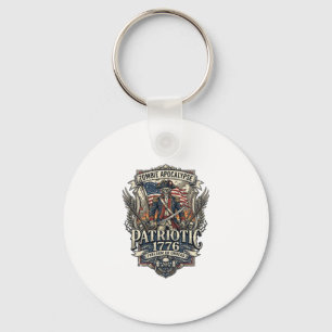 Patriotic Zombie Patriot General Zombie Apocalypse Key Ring