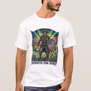 Patriotic Zombie Patriot General Zombie Apocalypse T-Shirt