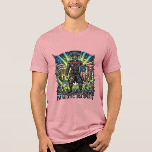 Patriotic Zombie Patriot General Zombie Apocalypse Tri-Blend Shirt