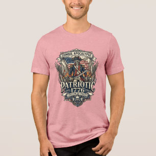 Patriotic Zombie Patriot General Zombie Apocalypse Tri-Blend Shirt
