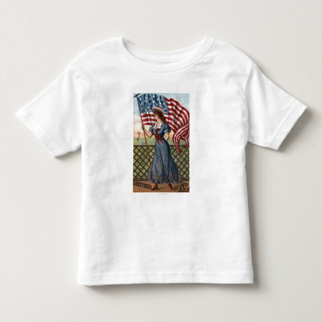 Patriotically Dressed Woman Toddler T-Shirt (Front)