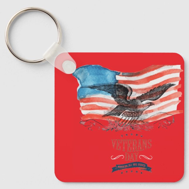 Patriots remembered bright red key ring (Front)
