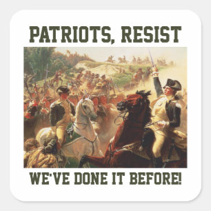 Patriots Resist Attacks on Democracy  Square Sticker