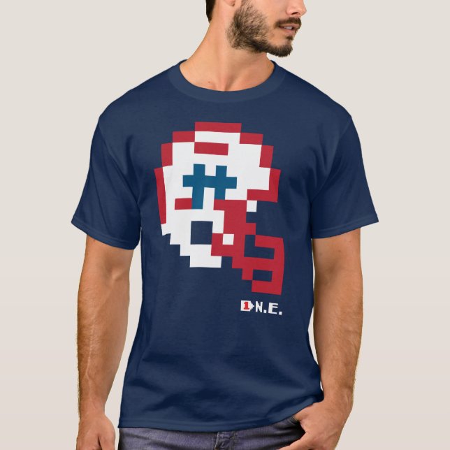 Patriots Throwback Tecmo Bowl Helmet T-Shirt (Front)