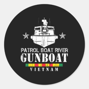 Patrol Boat River Gunboat Vietnam Veteran Classic Round Sticker
