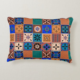 Patron Azulejo earth tones Decorative Cushion