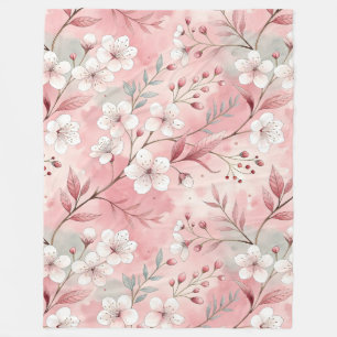 Patrón de flor sakura rosado fleece blanket