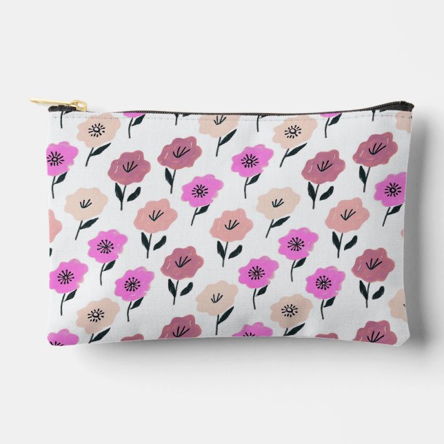 Patrón floral vibrante accessory pouch (Front)