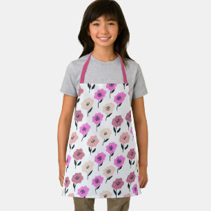 Patrón floral vibrante apron