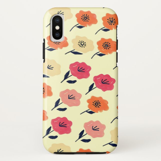 Patrón floral vibrante Case-Mate iPhone case (Back)