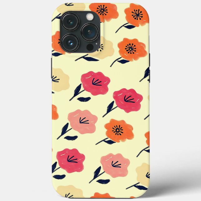 Patrón floral vibrante Case-Mate iPhone case (Back)