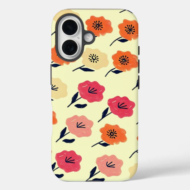 Patrón floral vibrante Case-Mate iPhone case (Back)