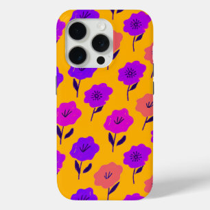 Patrón floral vibrante iPhone 15 pro case