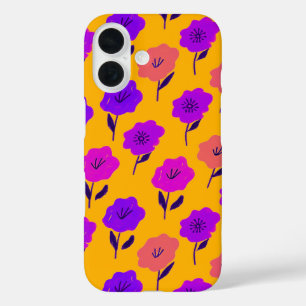 Patrón floral vibrante iPhone 16 case