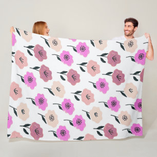 Patrón floral vibrante fleece blanket