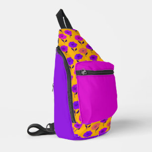 Patrón floral vibrante sling bag