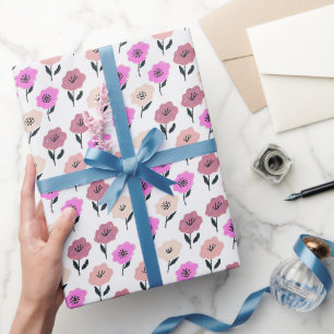 Patrón floral vibrante wrapping paper