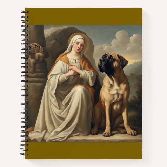 patron saint of bullmastiffs notebook (Front)