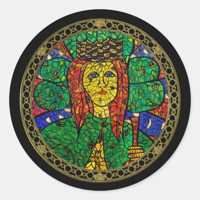 Patron Saint Of Depression And Anxiety St Dymphna Classic Round Sticker (Front)