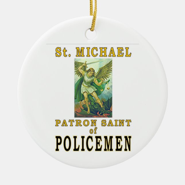 PATRON SAINT POLICEMEN CERAMIC TREE DECORATION (Front)