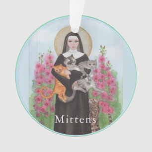 Patron St. of Cats Rear View Mirror Memorial Ornament