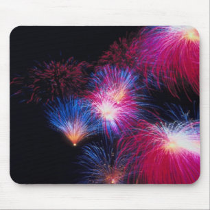 Patrotic fireballs fly, fireworks, mousepad