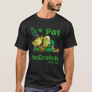 Pats Mccrotch Irish Pub Leprechaun Funny St Patric T-Shirt