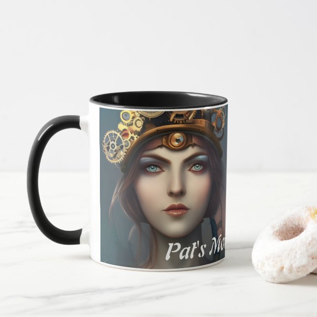 Pat's Morning Caffeine Personalised Customisable Mug (With Donut)
