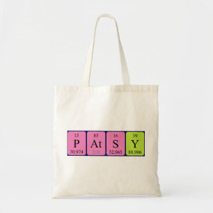 Patsy periodic table name tote bag