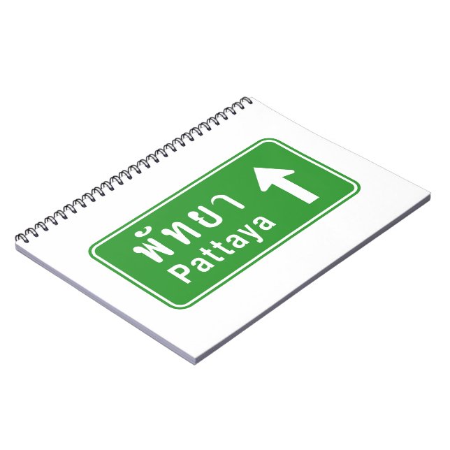 Pattaya Ahead ⚠ Thai Highway Traffic Sign ⚠ Notebook (Left Side)