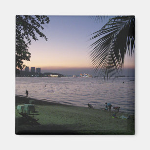 Pattaya Beach Sunset ... Chonburi, Thailand Magnet