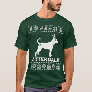 Patterdale Dog Lover Xmas Reindeer Ugly Christmas T-Shirt